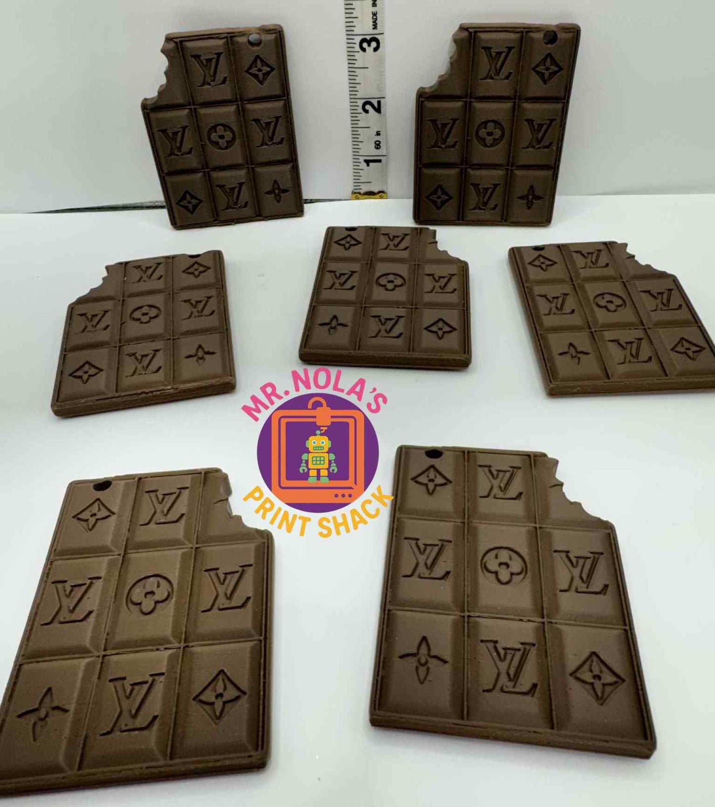 Print Shack  3D Printed LX Chocoluxxe™ Faux Chocolate Bar – Bag Charm Edition