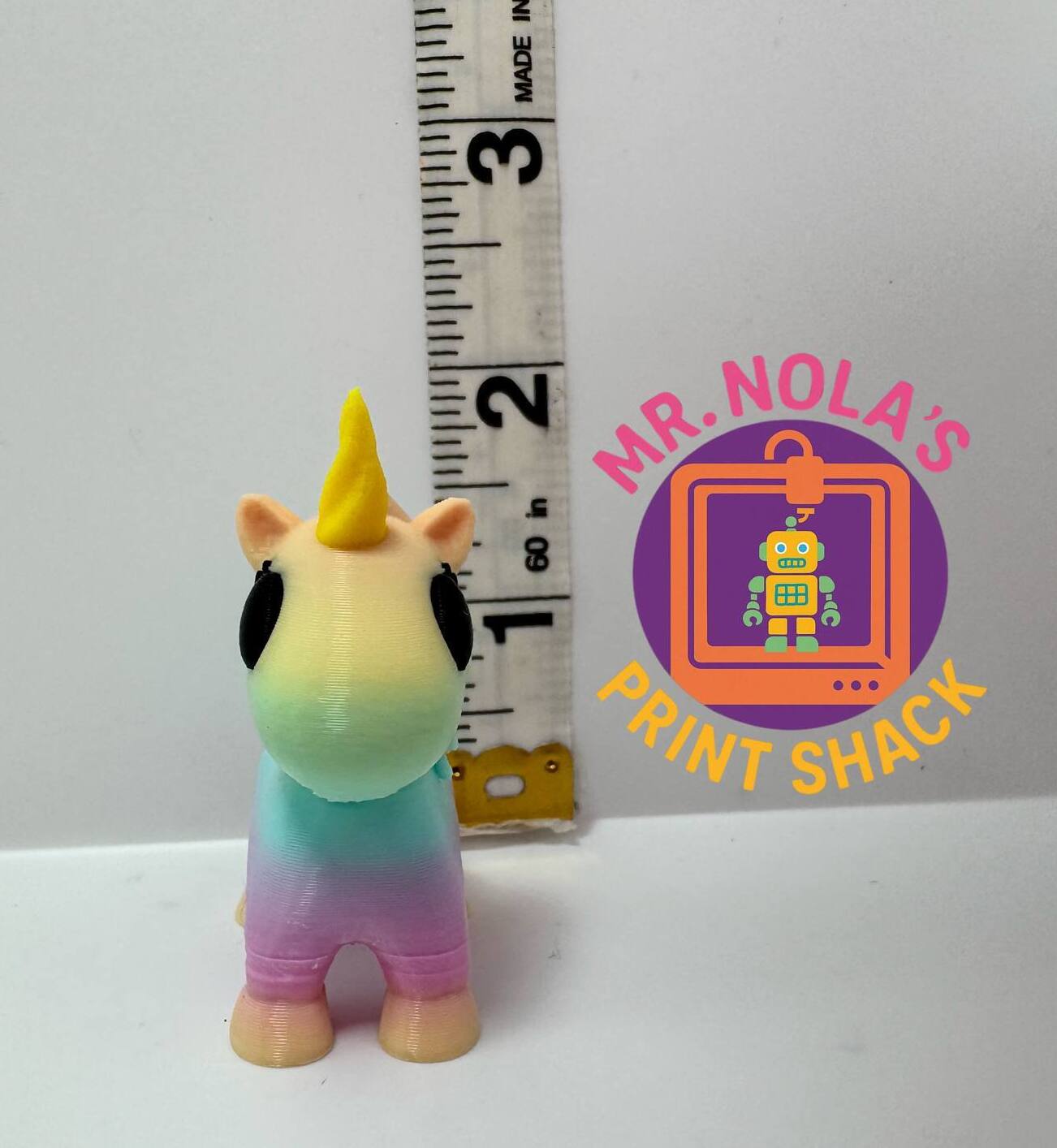 Print Shack  3D Printed Glitter Niblet the Unicorn
