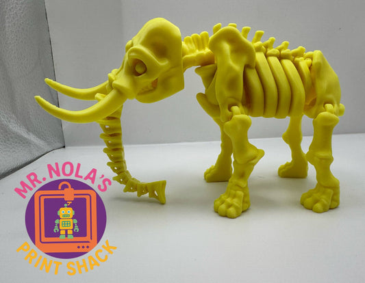 Print Shack  3D Printed Glow in the Dark Elephant Skeleton