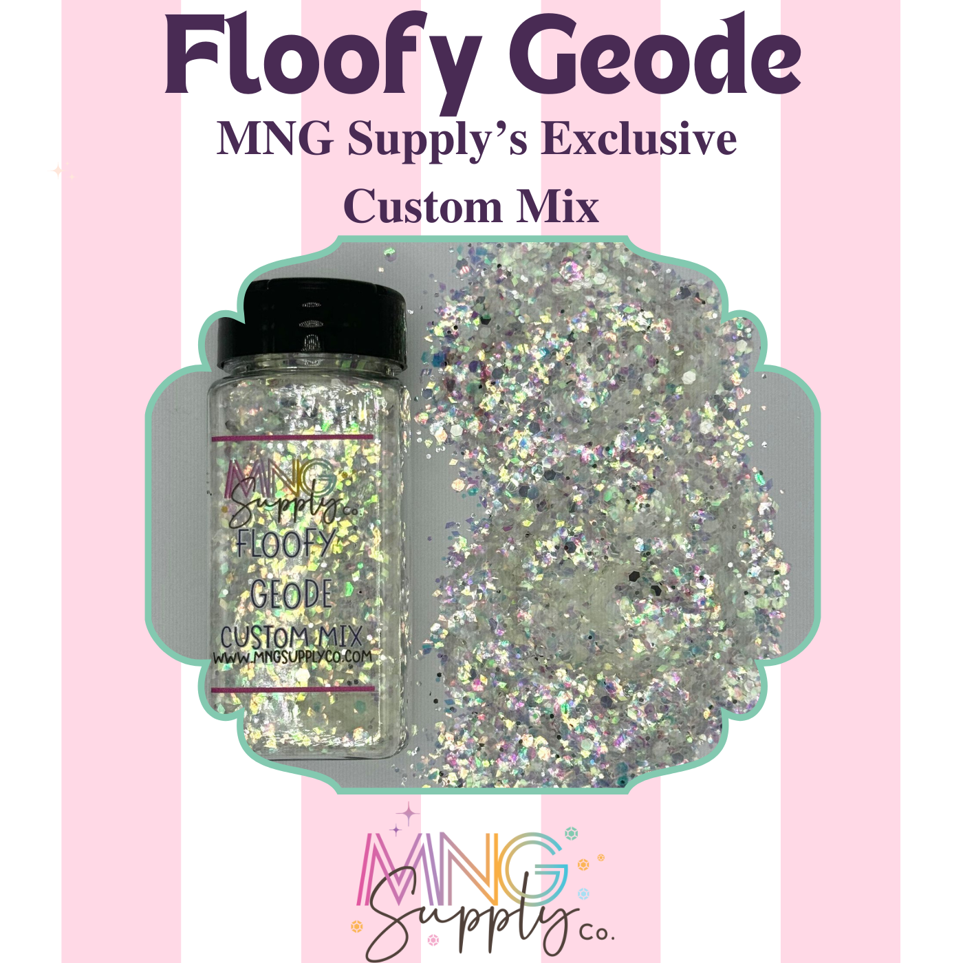 MNG Floofy Geode Custom Glitter Mix