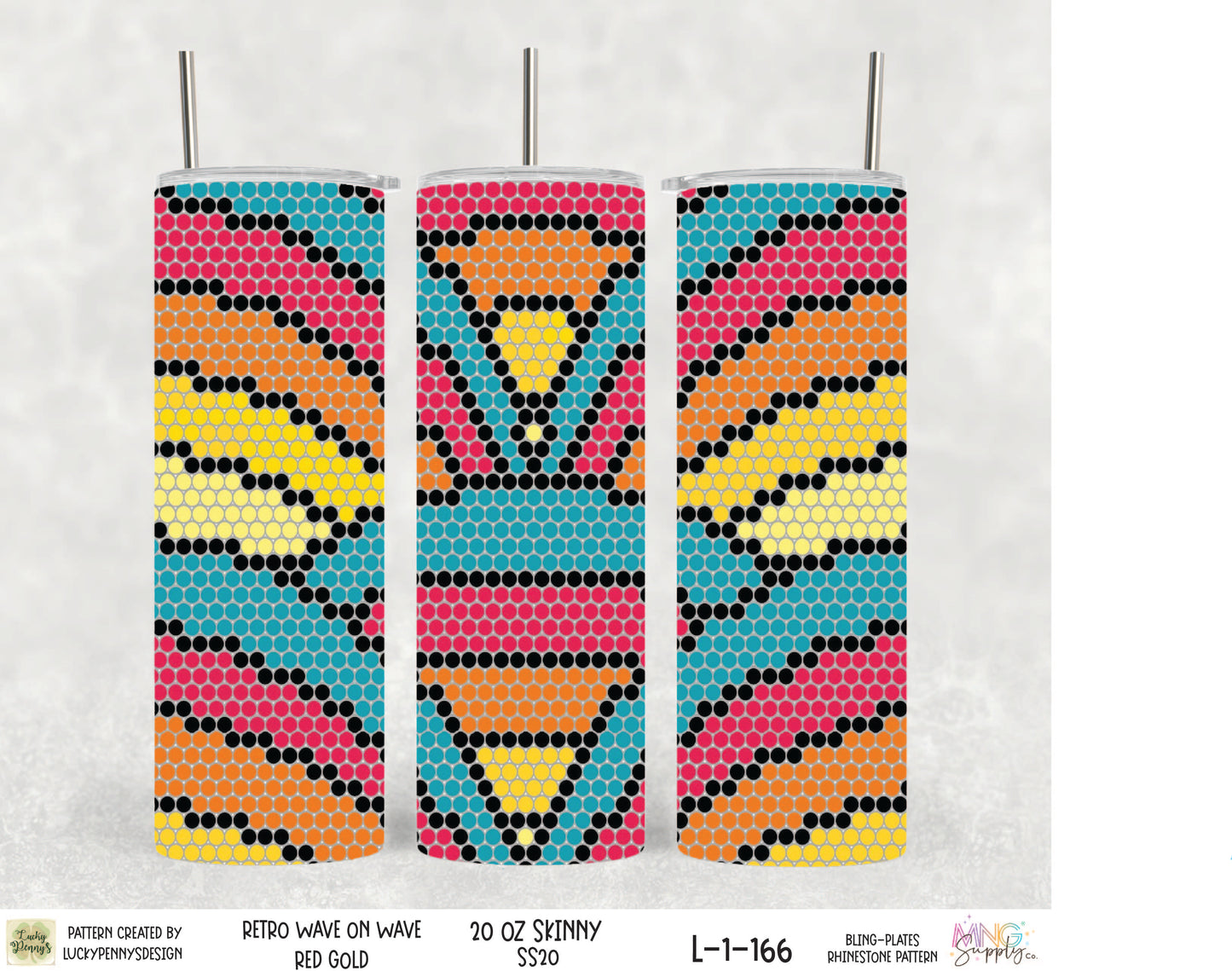 MNG Supply Bling Plate Retro Wave on Wave 20oz Skinny