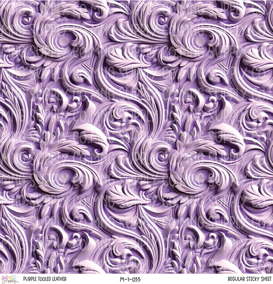 MNG Supply Sticky Sheet Purple Tooled Leather