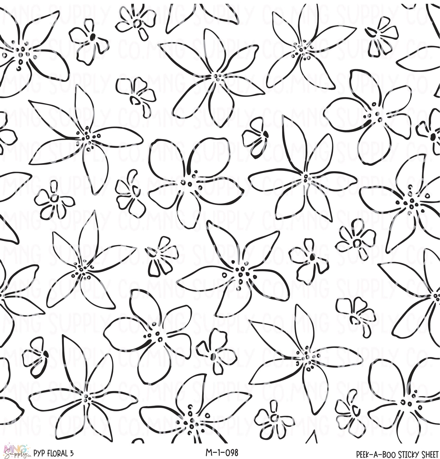 MNG Supply Sticky Sheet PYP Floral 3