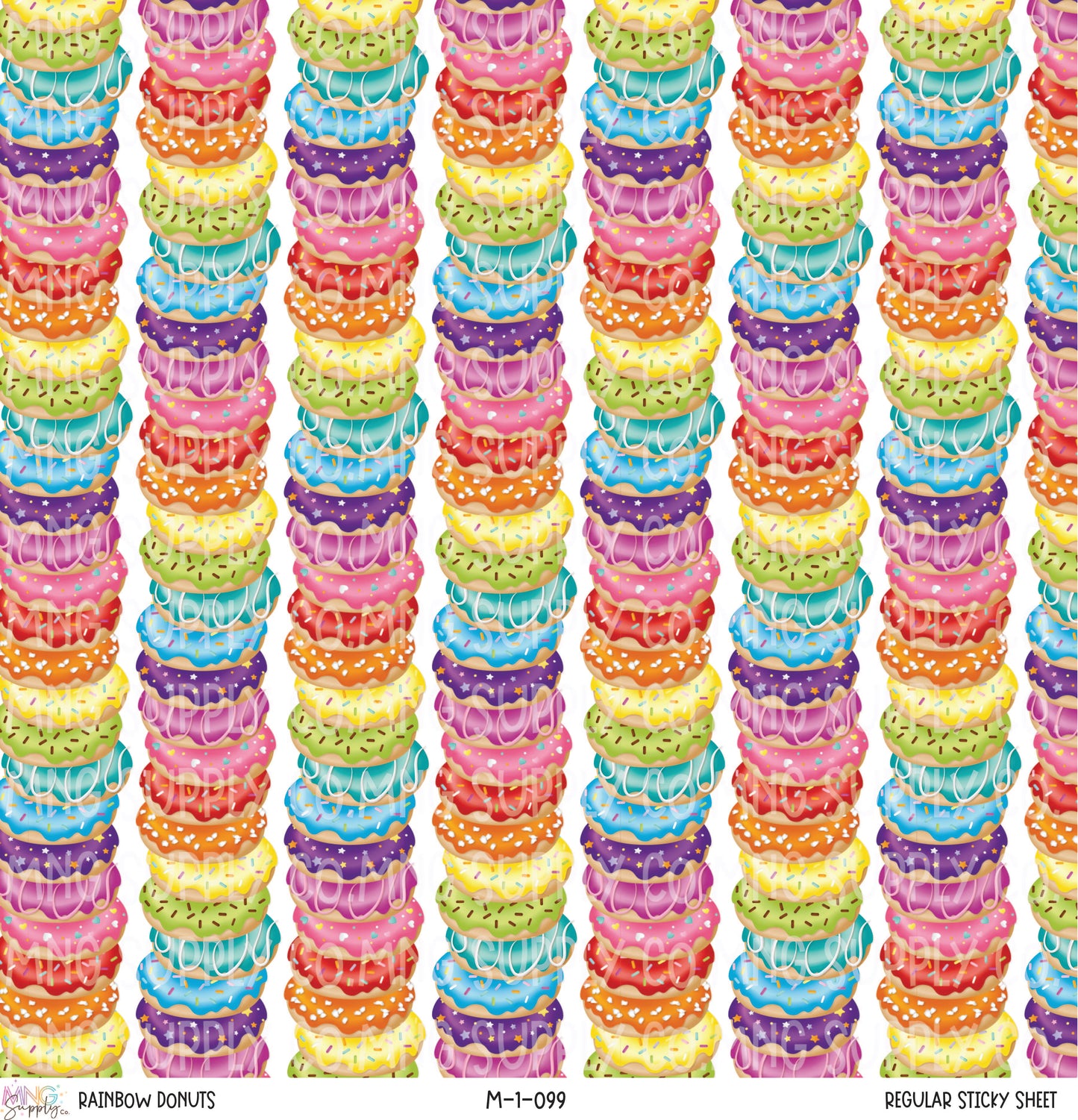 MNG Supply Sticky Sheet Rainbow Donuts