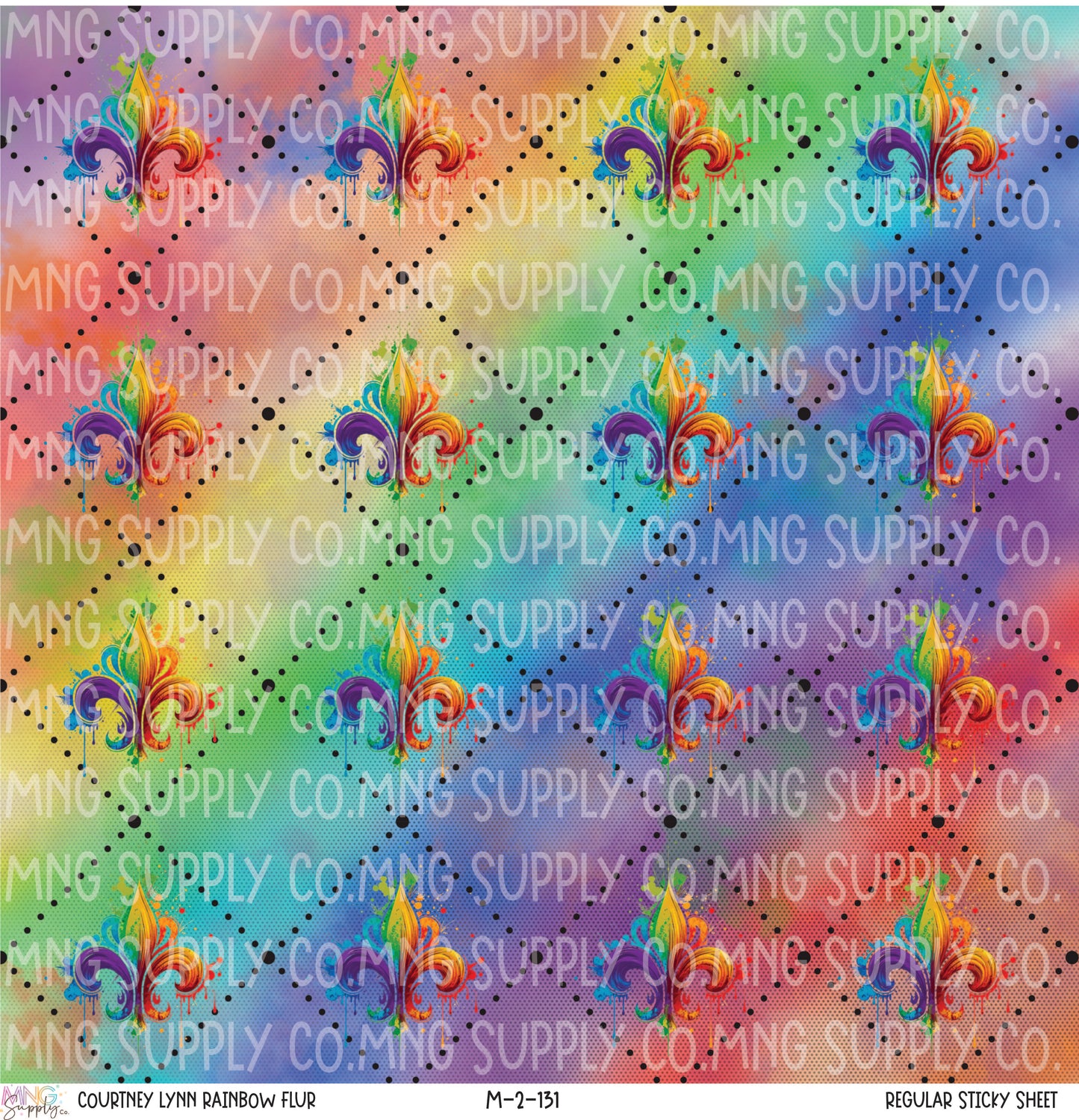 MNG Supply Sticky Sheet Courtney Lynn Rainbow Flur