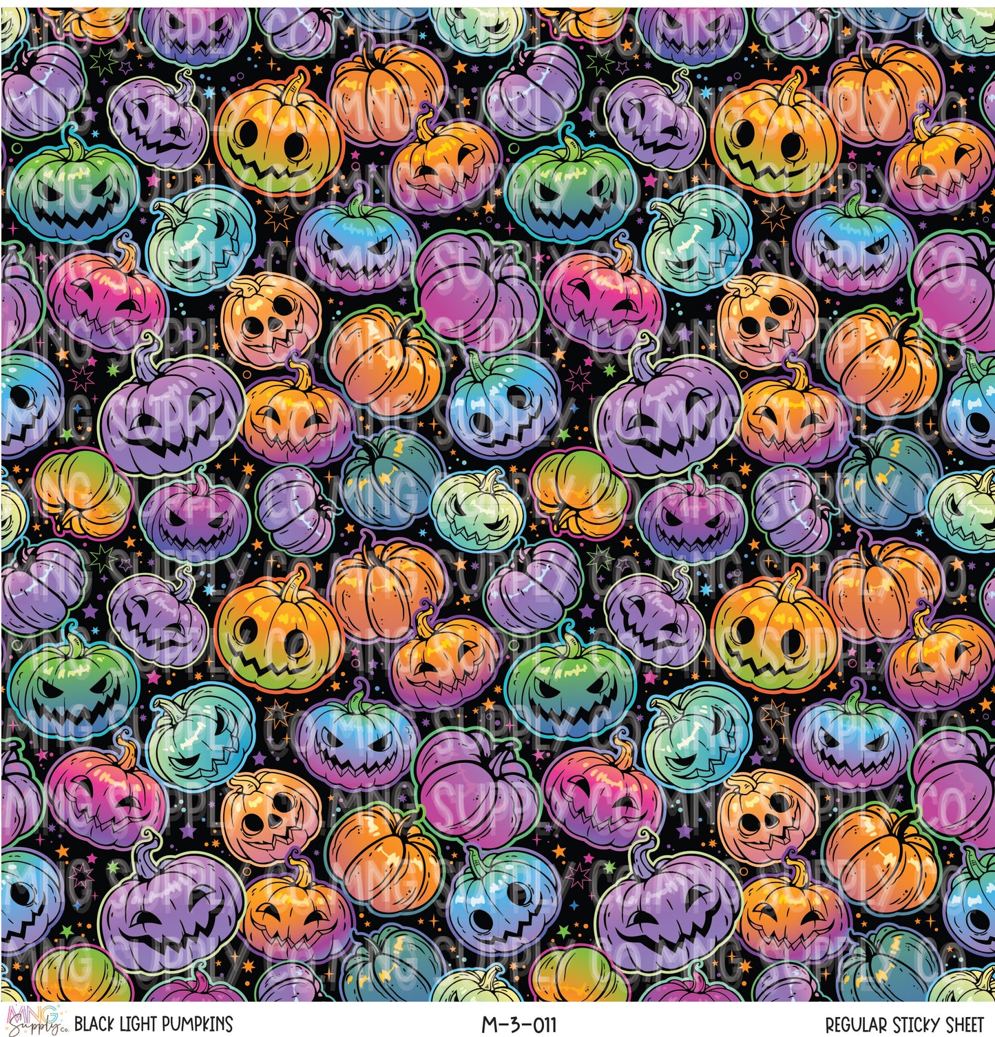 MNG Supply Sticky Sheet Black Light Pumpkins