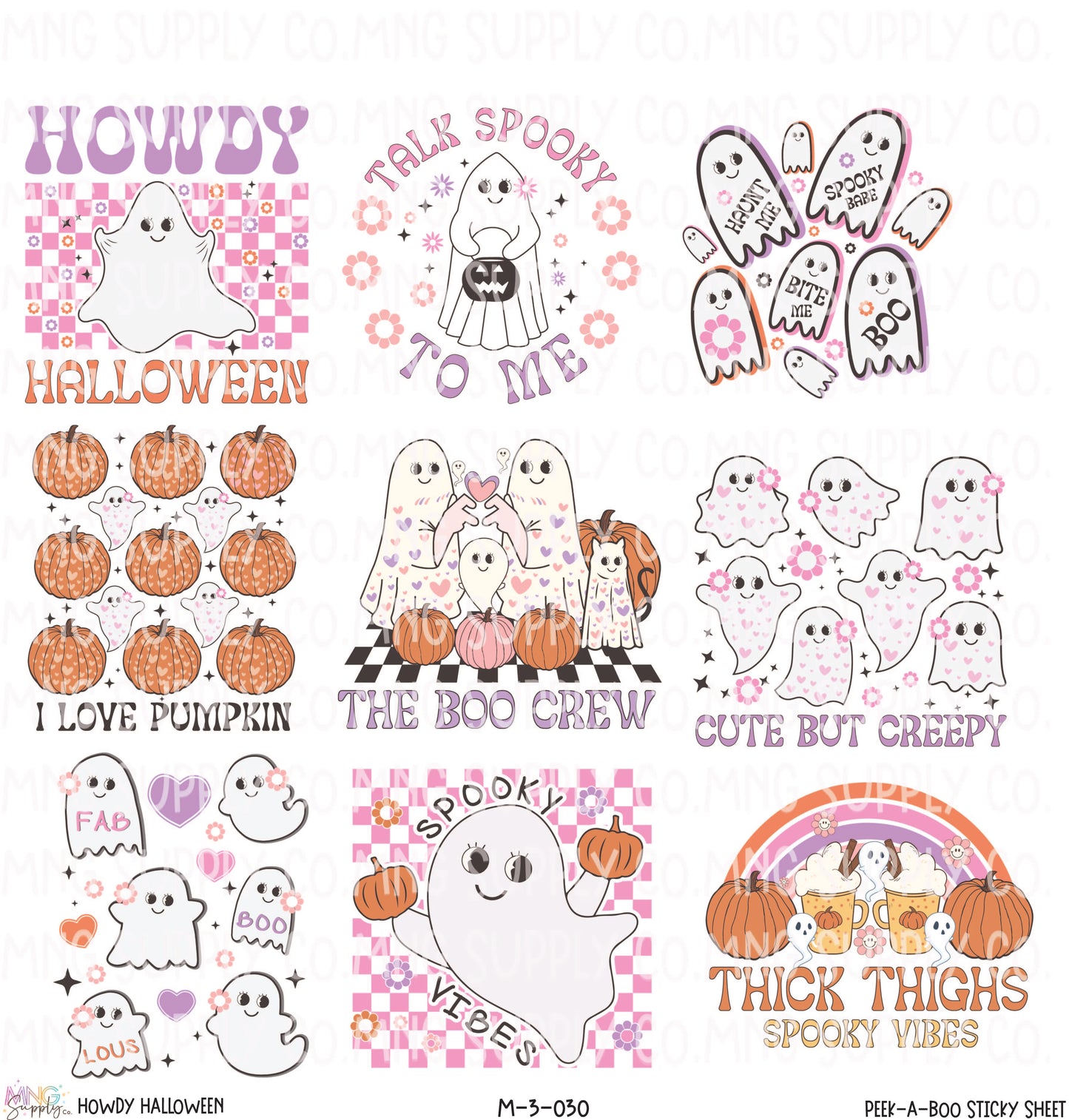 MNG Supply Decal Sticky Sheet Howdy Halloween