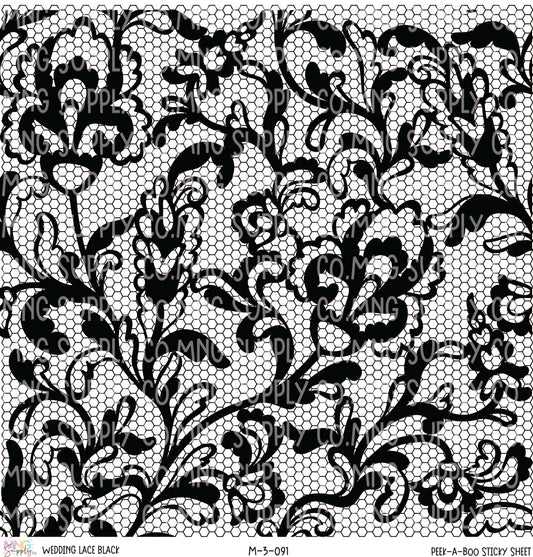 MNG Supply Sticky Sheet Wedding Lace Black