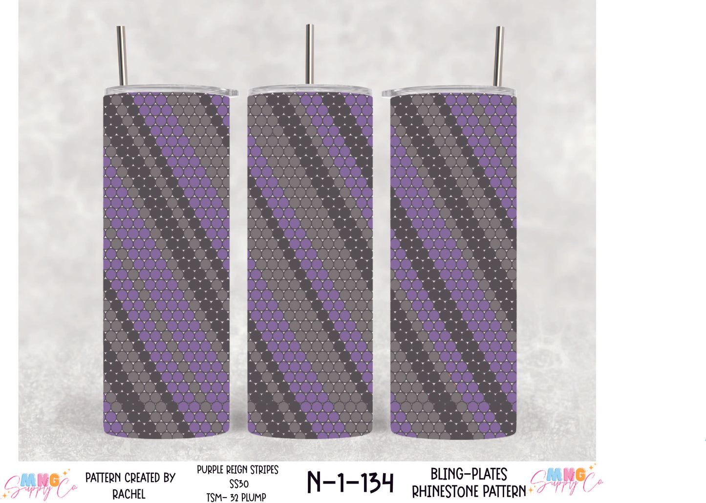 MNG Supply Bling Plate Purple Reign Stripes 32 Plump