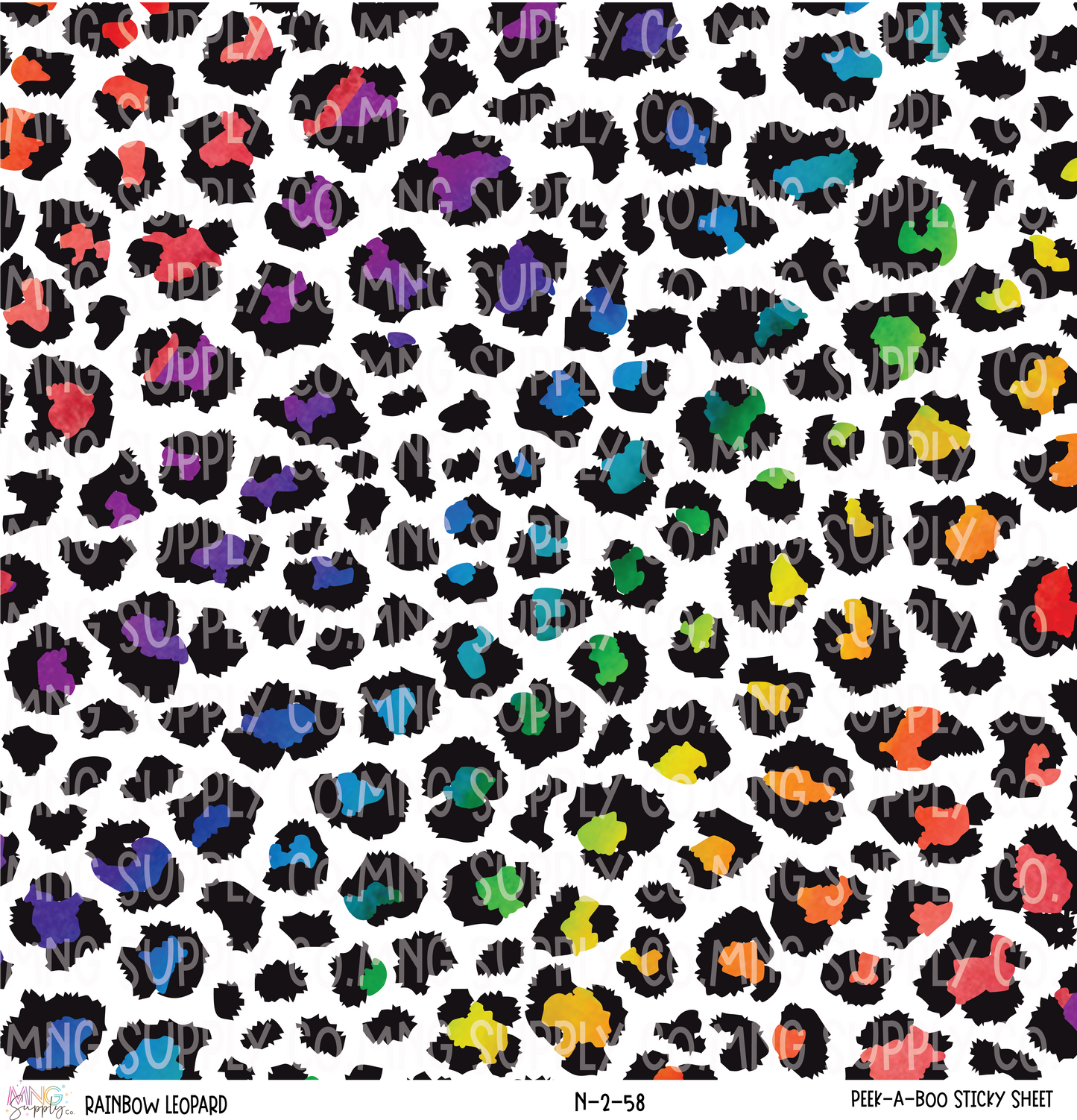 MNG Supply Sticky Sheet Rainbow Leopard Spots