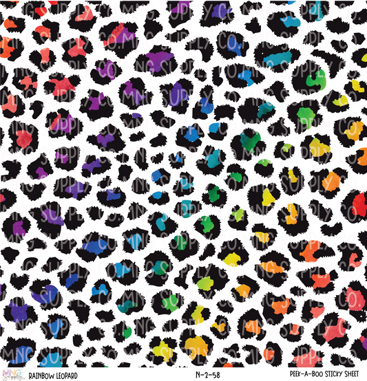 MNG Supply Sticky Sheet Rainbow Leopard Spots