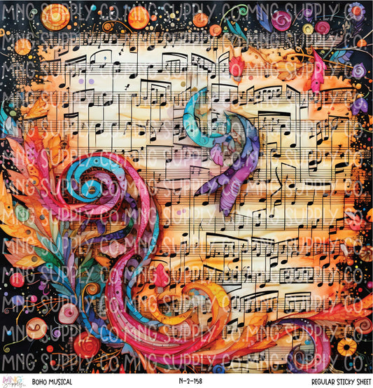 MNG Supply Sticky Sheet Boho Musical