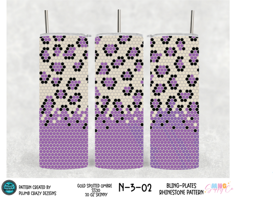 MNG Supply Bling Plate Purple Spotted Ombre 20oz Skinny