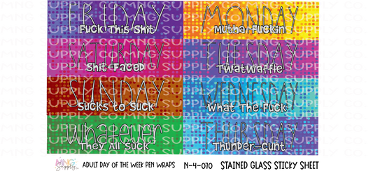 MNG Supply Sticky Adult Day of the Week Pen Wrap