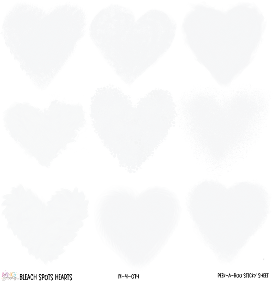 MNG Supply Decal Sticky Sheet Bleach Hearts Design Helpers