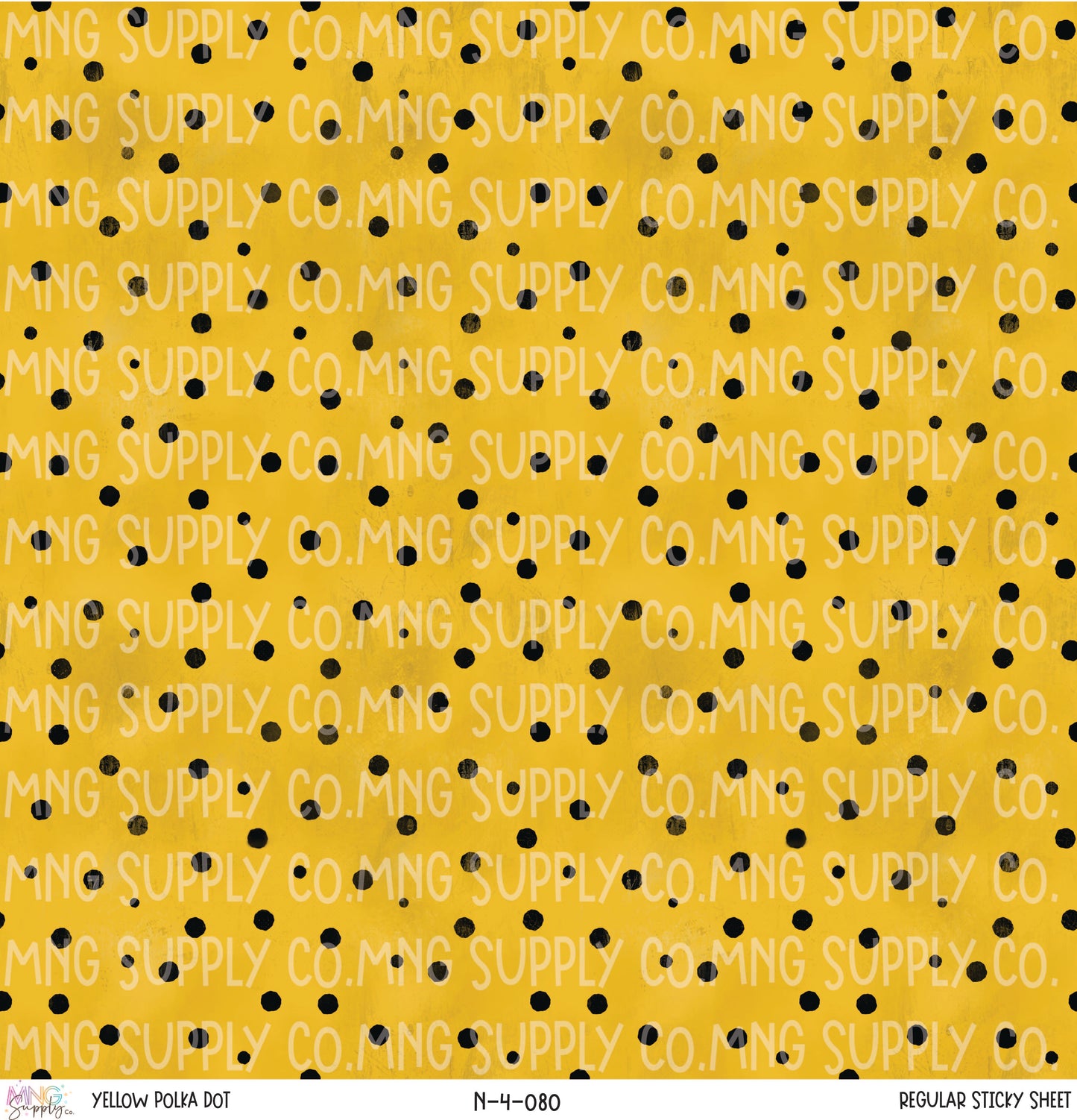 MNG Supply Sticky Sheet Yellow Polka Dot