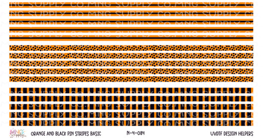 MNG UVDTF Design Helpers Orange and Black Pin Stripes