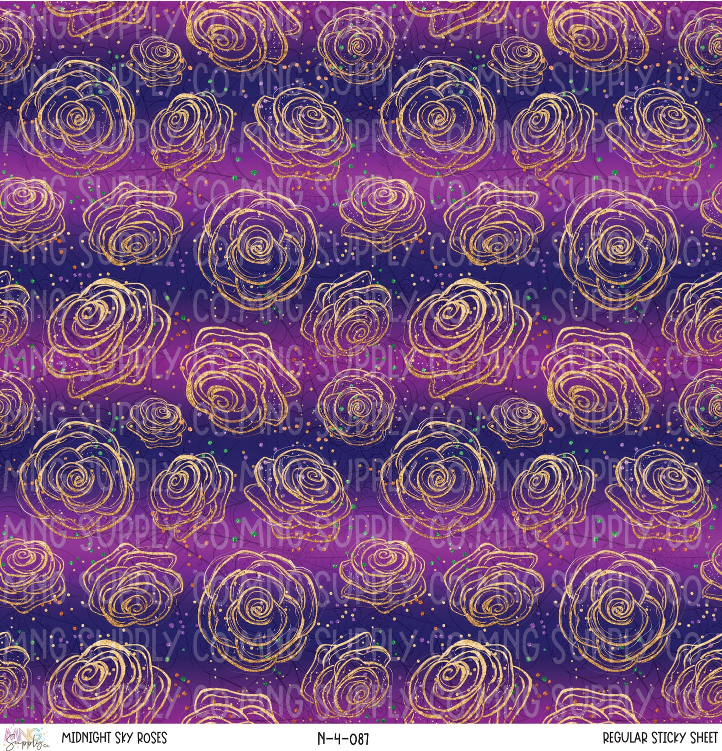 MNG Supply Sticky Sheet Midnight Sky Roses