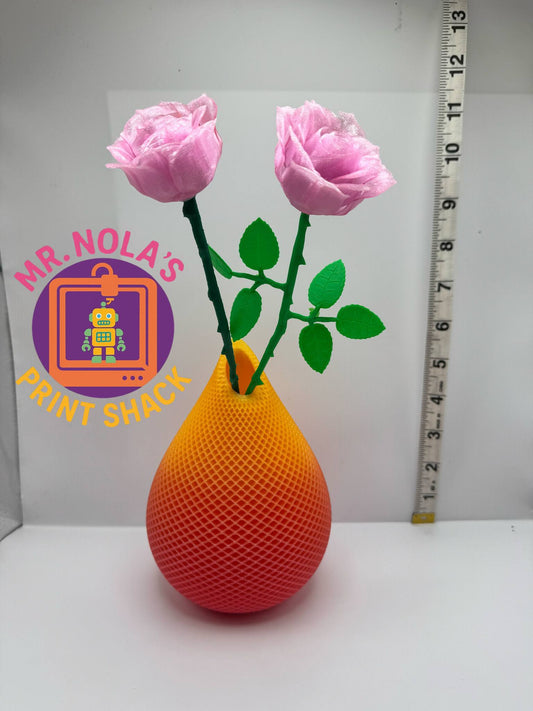 Print Shack  3D Printed Tequila Sunrise Forever Flowers with Vase