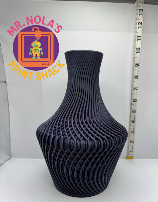 Print Shack  3D Printed Wonder Wave Vase Midnight