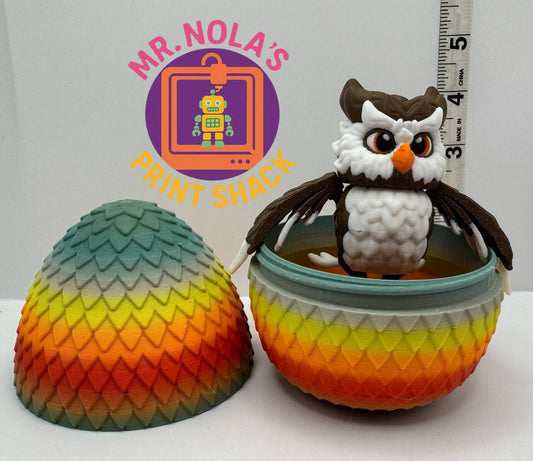 Print Shack  3D Printed Hootsworth’s Heir – The Watchful Owl Hatchling