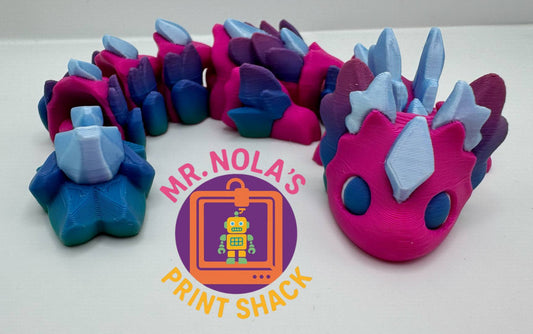 Print Shack  3D Printed Mini Pink Crystal Dragon