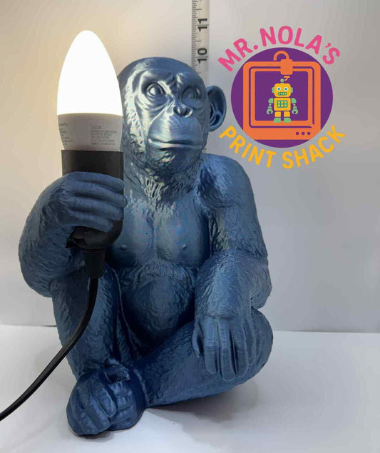 Print Shack  3D Printed Broody the Blue Chimp Lamp