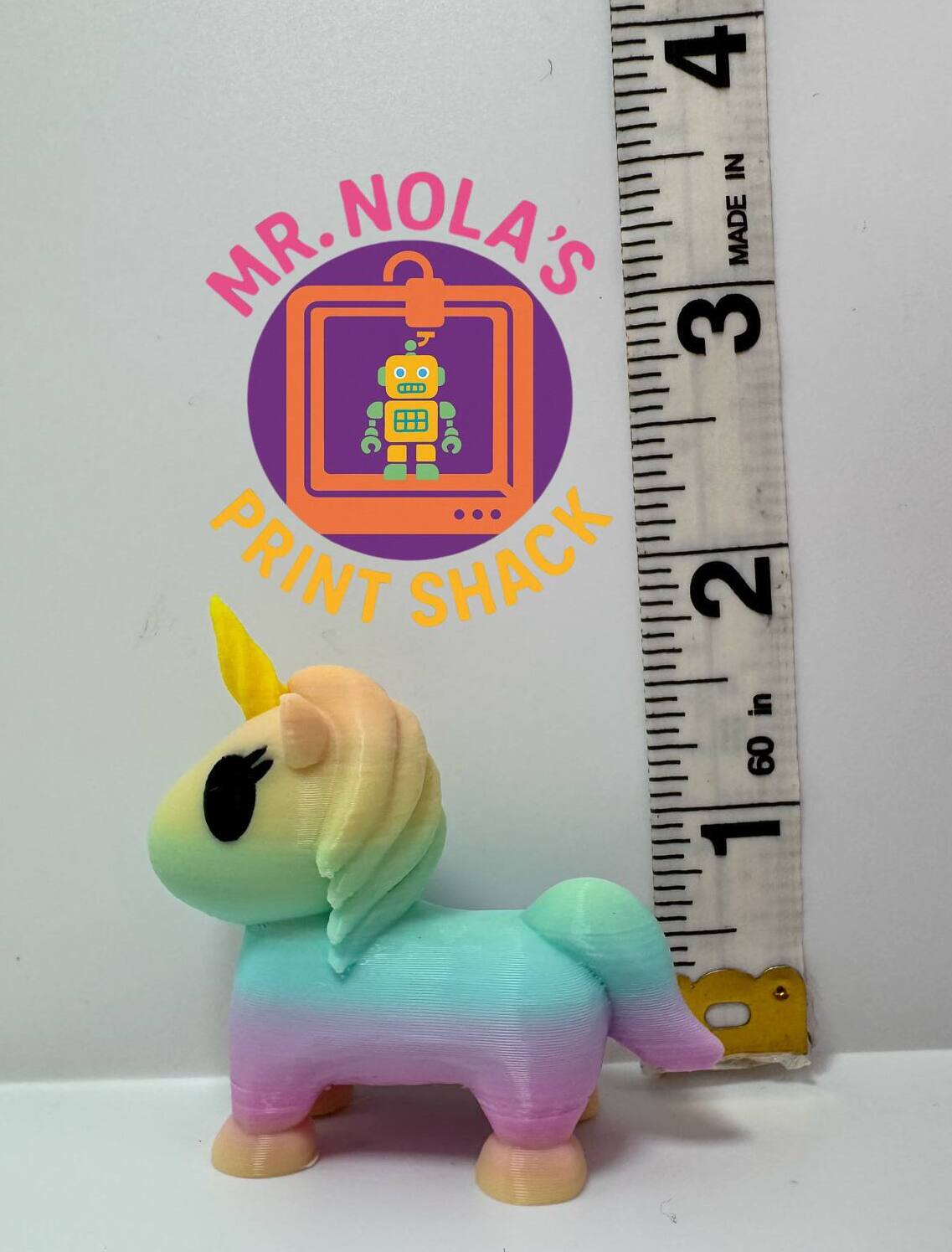 Print Shack  3D Printed Glitter Niblet the Unicorn