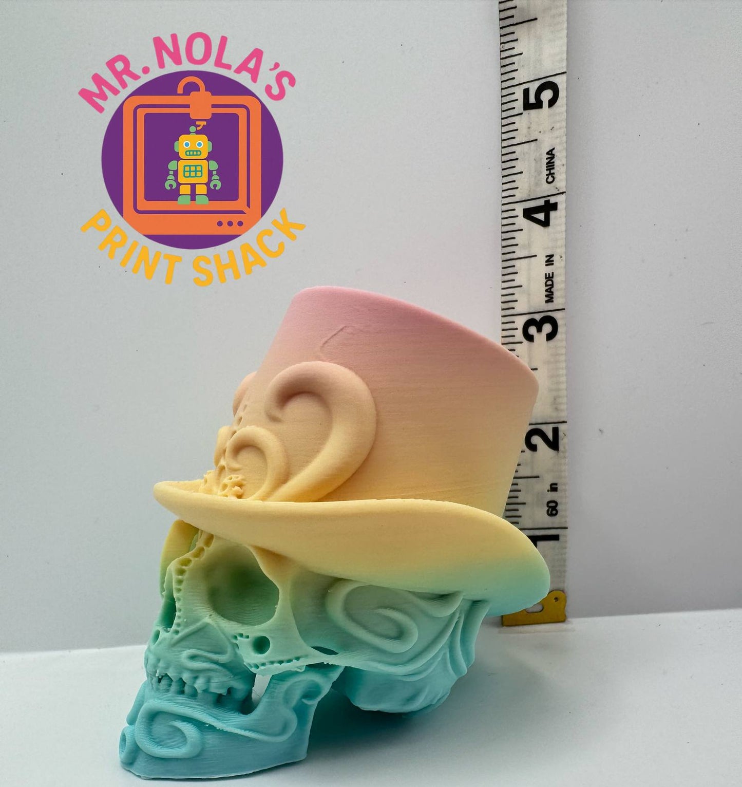 Print Shack  3D Printed Small Pastel Steampunk Skull