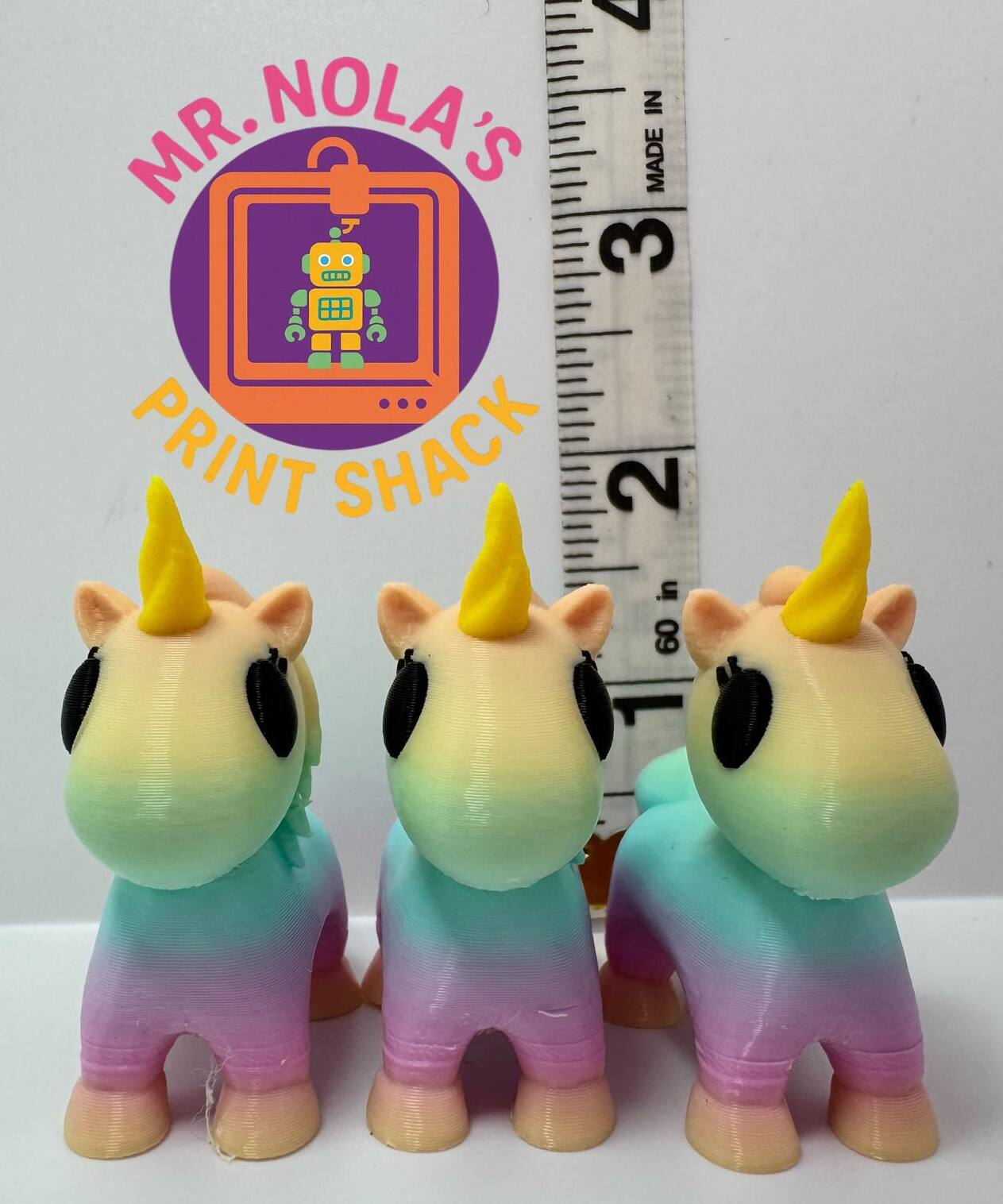 Print Shack  3D Printed Glitter Niblet the Unicorn
