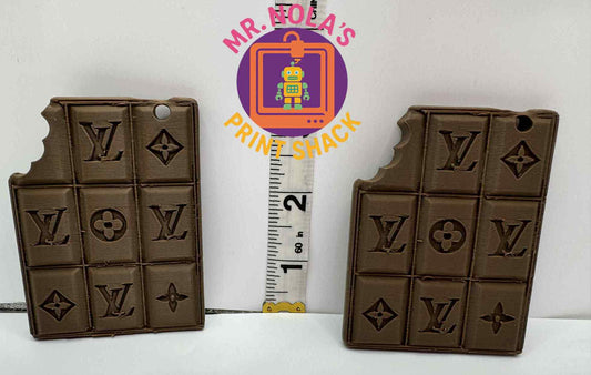Print Shack  3D Printed LX Chocoluxxe™ Faux Chocolate Bar – Bag Charm Edition