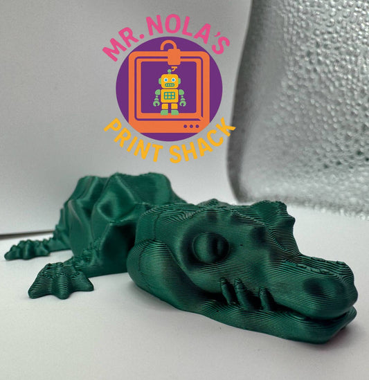 Print Shack  3D Printed Grizzle Swamp Puppy (Gator) Green and Babies