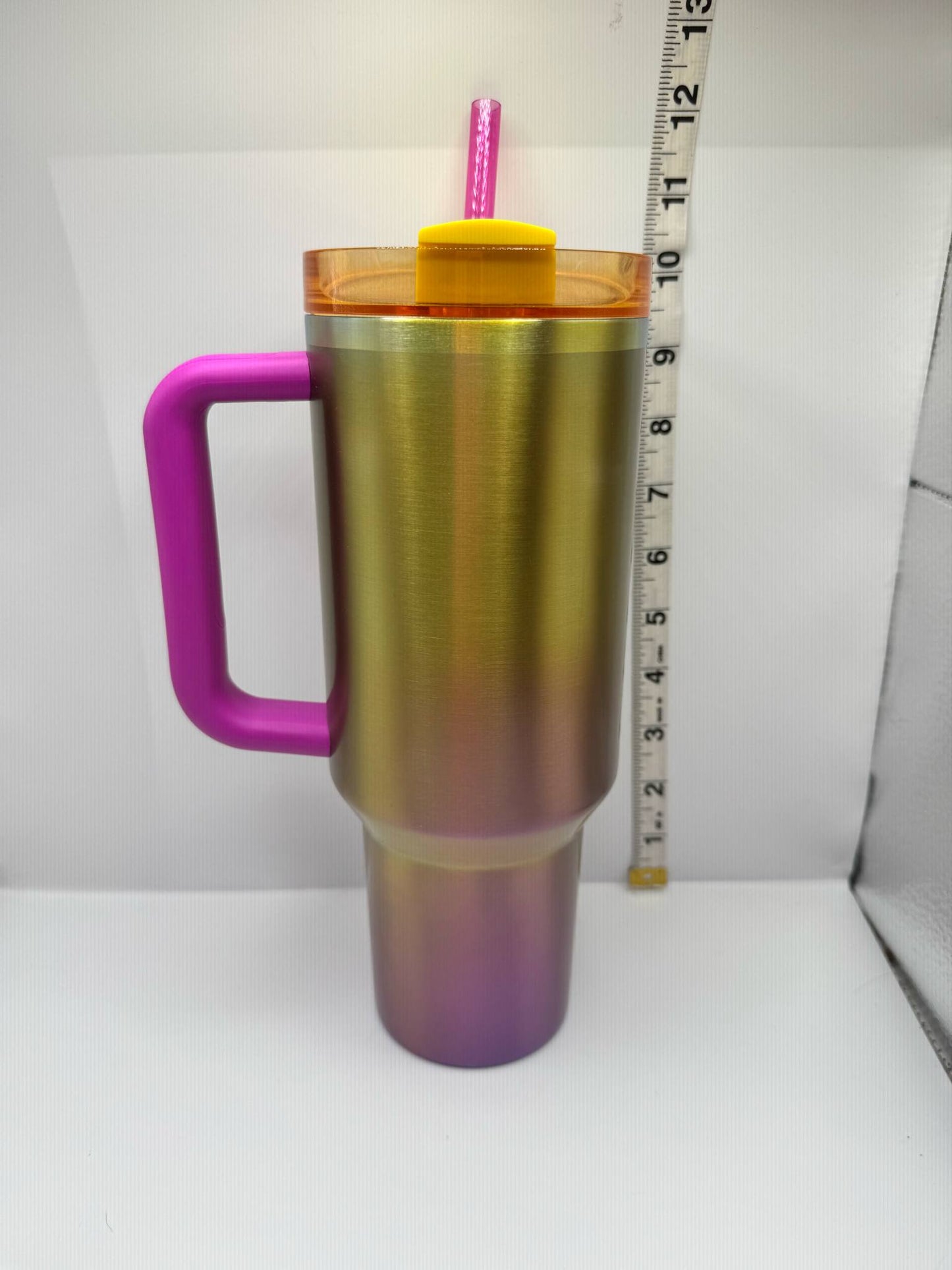 NEW STARBUCKS STANLEY SUMMER GRADIENT Tumbler 40 oz Quencher LIMITED GOLD PURPLE