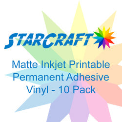 StarCraft Inkjet Printable Matte Permanent Adhesive Vinyl 10-Pack